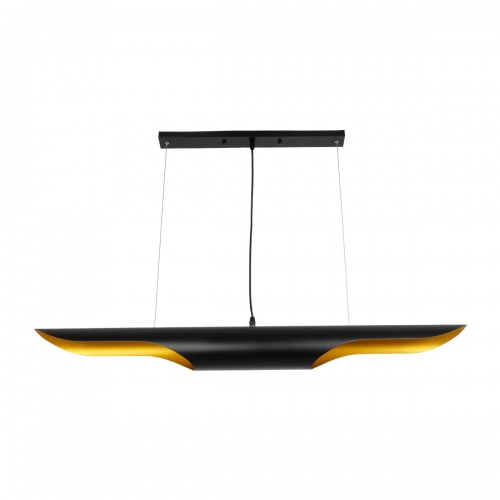 GLOBOSTAR® ESTERINA 999-0180 Μοντέρνο Κρεμαστό Φωτιστικό Οροφής με Ντουί 2 x E27 AC 220-240V IP20 - Μαύρο & Χρυσό - Μ100 x Π10 x Y10cm Διακόσμηση - Φως - Χαλιά