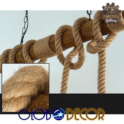 GLOBOSTAR® LILO 01149 Vintage Κρεμαστό Φωτιστικό Οροφής με Ντουί 3 x E27 AC 220-240V IP20 - Καφέ & Μπεζ - Μ80 x Π15 x Υ100cm GLOBOSTAR® LILO 01149 Vintage Κρεμαστό Φωτιστικό Οροφής με Ντουί 3 x E27 AC 220-240V IP20 - Καφέ & Μπεζ - Μ80 x Π15 x Υ100cm
