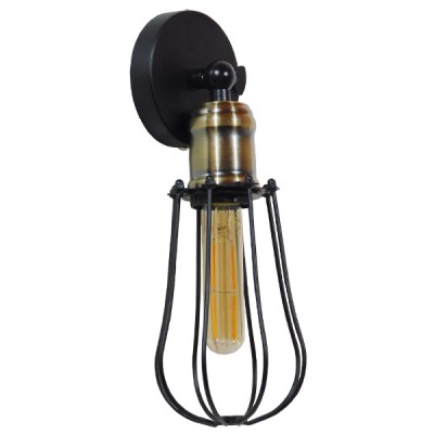 GLOBOSTAR® CATEL 01056 Vintage Φωτιστικό Τοίχου - Απλίκα με Ντουί 1 x E27 AC 220-240V IP20 - Μαύρο & Χρυσό - Μ12 x 15 x Υ32cm GLOBOSTAR® CATEL 01056 Vintage Φωτιστικό Τοίχου - Απλίκα με Ντουί 1 x E27 AC 220-240V IP20 - Μαύρο & Χρυσό - Μ12 x 15 x Υ32cm