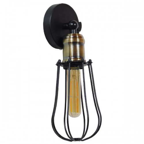 GLOBOSTAR® CATEL 01056 Vintage Φωτιστικό Τοίχου - Απλίκα με Ντουί 1 x E27 AC 220-240V IP20 - Μαύρο & Χρυσό - Μ12 x 15 x Υ32cm GLOBOSTAR® CATEL 01056 Vintage Φωτιστικό Τοίχου - Απλίκα με Ντουί 1 x E27 AC 220-240V IP20 - Μαύρο & Χρυσό - Μ12 x 15 x Υ32cm