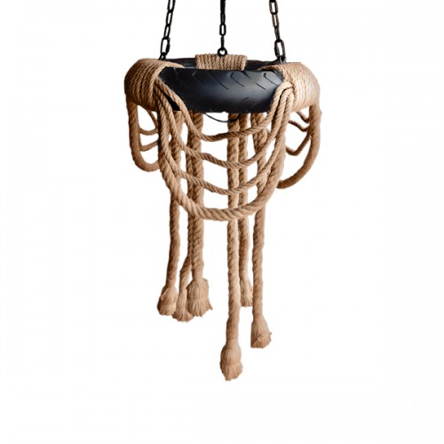 GloboStar® RUNNER 01115 Vintage Industrial Κρεμαστό Φωτιστικό Οροφής Πολύφωτο 6 x E27 Μαύρο με Μπεζ Σχοινί Φ45 x Y60cm Διακόσμηση - Φωτισμός - Χαλιά GloboStar® RUNNER 01115 Vintage Industrial Κρεμαστό Φωτιστικό Οροφής Πολύφωτο 6 x E27 Μαύρο με Μπεζ Σχοινί Φ45 x Y60cm Διακόσμηση - Φωτισμός - Χαλιά