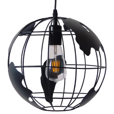 GLOBOSTAR® EARTH 01205 Vintage Κρεμαστό Φωτιστικό Οροφής με Ντουί 1 x E27 AC 220-240V IP20 - Μαύρο - Μ30 x Π30 x Υ30cm GLOBOSTAR® EARTH 01205 Vintage Κρεμαστό Φωτιστικό Οροφής με Ντουί 1 x E27 AC 220-240V IP20 - Μαύρο - Μ30 x Π30 x Υ30cm