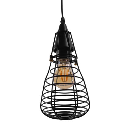 GLOBOSTAR® ALDO 01058 Vintage Κρεμαστό Φωτιστικό Οροφής με Ντουί 1 x E27 AC 220-240V IP20 - Μαύρο - Μ13 x Π13 x Υ27cm GLOBOSTAR® ALDO 01058 Vintage Κρεμαστό Φωτιστικό Οροφής με Ντουί 1 x E27 AC 220-240V IP20 - Μαύρο - Μ13 x Π13 x Υ27cm