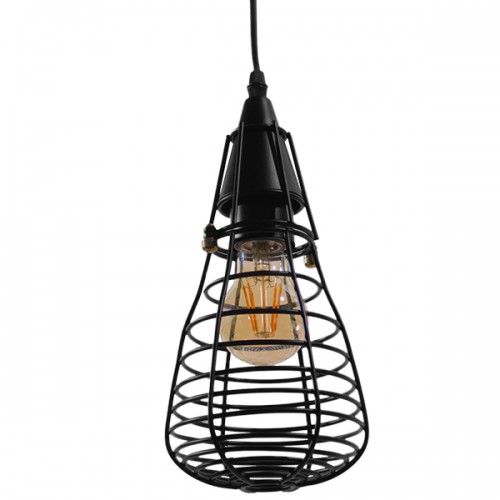 GLOBOSTAR® ALDO 01058 Vintage Κρεμαστό Φωτιστικό Οροφής με Ντουί 1 x E27 AC 220-240V IP20 - Μαύρο - Μ13 x Π13 x Υ27cm GLOBOSTAR® ALDO 01058 Vintage Κρεμαστό Φωτιστικό Οροφής με Ντουί 1 x E27 AC 220-240V IP20 - Μαύρο - Μ13 x Π13 x Υ27cm