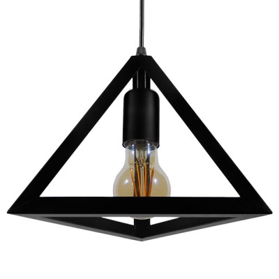 GLOBOSTAR® TRIANGLE 01063 Μοντέρνο Κρεμαστό Φωτιστικό Οροφής με Ντουί 1 x E27 AC 220-240V IP20 - Μαύρο - Μ25 x Π25 x Y21cm GLOBOSTAR® TRIANGLE 01063 Μοντέρνο Κρεμαστό Φωτιστικό Οροφής με Ντουί 1 x E27 AC 220-240V IP20 - Μαύρο - Μ25 x Π25 x Y21cm