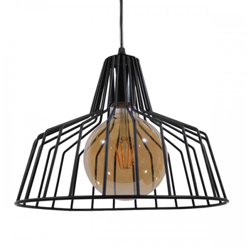 GloboStar® TERE 01165 Vintage Industrial Κρεμαστό Φωτιστικό Οροφής Μονόφωτο Μαύρο Μεταλλικό Πλέγμα Καμπάνα Φ30 x Y25cm Διακόσμηση - Φωτισμός - Χαλιά GloboStar® TERE 01165 Vintage Industrial Κρεμαστό Φωτιστικό Οροφής Μονόφωτο Μαύρο Μεταλλικό Πλέγμα Καμπάνα Φ30 x Y25cm Διακόσμηση - Φωτισμός - Χαλιά