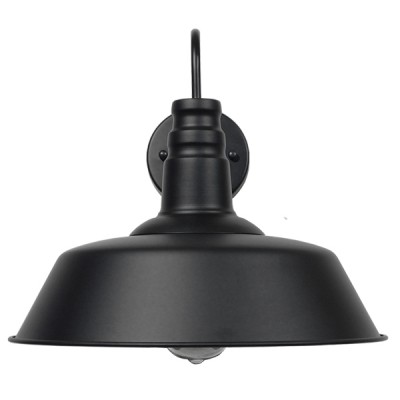 GloboStar® SORD 01053 Vintage Industrial Φωτιστικό Τοίχου Απλίκα Μονόφωτο Μαύρο Μεταλλικό Καμπάνα Φ36 x Μ42 x Π36 x Υ32cm Διακόσμηση - Φωτισμός - Χαλιά