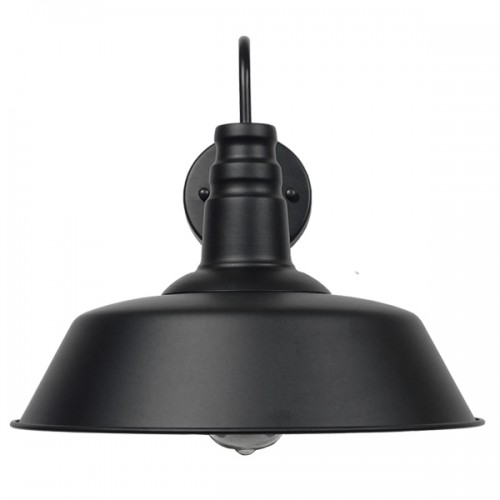 GloboStar® SORD 01053 Vintage Industrial Φωτιστικό Τοίχου Απλίκα Μονόφωτο Μαύρο Μεταλλικό Καμπάνα Φ36 x Μ42 x Π36 x Υ32cm Διακόσμηση - Φωτισμός - Χαλιά