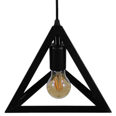 GLOBOSTAR® TRIANGLE 01063 Μοντέρνο Κρεμαστό Φωτιστικό Οροφής με Ντουί 1 x E27 AC 220-240V IP20 - Μαύρο - Μ25 x Π25 x Y21cm GLOBOSTAR® TRIANGLE 01063 Μοντέρνο Κρεμαστό Φωτιστικό Οροφής με Ντουί 1 x E27 AC 220-240V IP20 - Μαύρο - Μ25 x Π25 x Y21cm