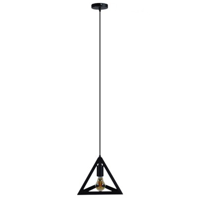 GLOBOSTAR® TRIANGLE 01063 Μοντέρνο Κρεμαστό Φωτιστικό Οροφής με Ντουί 1 x E27 AC 220-240V IP20 - Μαύρο - Μ25 x Π25 x Y21cm GLOBOSTAR® TRIANGLE 01063 Μοντέρνο Κρεμαστό Φωτιστικό Οροφής με Ντουί 1 x E27 AC 220-240V IP20 - Μαύρο - Μ25 x Π25 x Y21cm