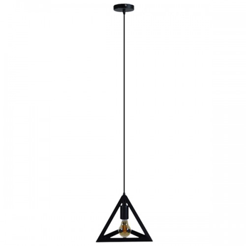 GLOBOSTAR® TRIANGLE 01063 Μοντέρνο Κρεμαστό Φωτιστικό Οροφής με Ντουί 1 x E27 AC 220-240V IP20 - Μαύρο - Μ25 x Π25 x Y21cm GLOBOSTAR® TRIANGLE 01063 Μοντέρνο Κρεμαστό Φωτιστικό Οροφής με Ντουί 1 x E27 AC 220-240V IP20 - Μαύρο - Μ25 x Π25 x Y21cm