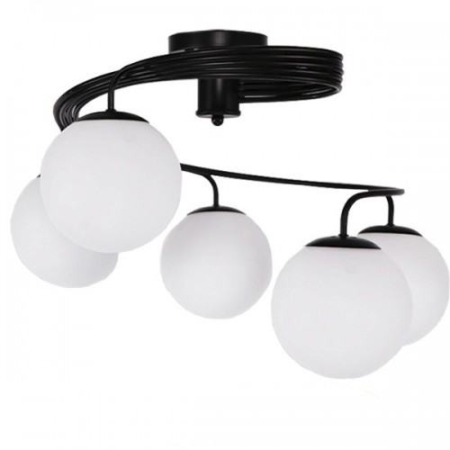 GloboStar® SELINA 01090 Μοντέρνο Φωτιστικό Οροφής Πολύφωτο Μαύρο Μεταλλικό με Λευκό Γυαλί Φ63 x Y47cm Διακόσμηση - Φως - Χαλιά GloboStar® SELINA 01090 Μοντέρνο Φωτιστικό Οροφής Πολύφωτο Μαύρο Μεταλλικό με Λευκό Γυαλί Φ63 x Y47cm Διακόσμηση - Φως - Χαλιά