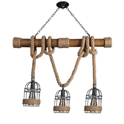 GLOBOSTAR® LILO 01149 Vintage Κρεμαστό Φωτιστικό Οροφής με Ντουί 3 x E27 AC 220-240V IP20 - Καφέ & Μπεζ - Μ80 x Π15 x Υ100cm GLOBOSTAR® LILO 01149 Vintage Κρεμαστό Φωτιστικό Οροφής με Ντουί 3 x E27 AC 220-240V IP20 - Καφέ & Μπεζ - Μ80 x Π15 x Υ100cm