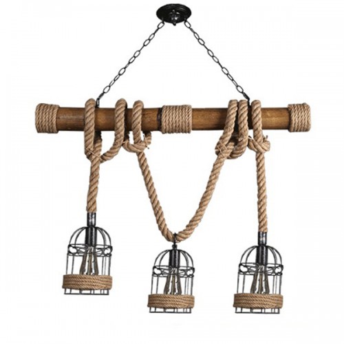 GLOBOSTAR® LILO 01149 Vintage Κρεμαστό Φωτιστικό Οροφής με Ντουί 3 x E27 AC 220-240V IP20 - Καφέ & Μπεζ - Μ80 x Π15 x Υ100cm GLOBOSTAR® LILO 01149 Vintage Κρεμαστό Φωτιστικό Οροφής με Ντουί 3 x E27 AC 220-240V IP20 - Καφέ & Μπεζ - Μ80 x Π15 x Υ100cm