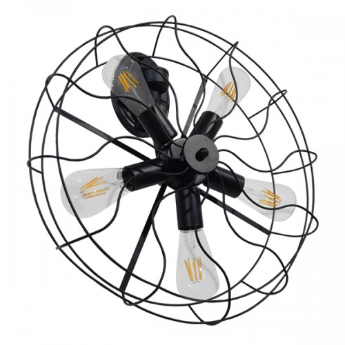 GloboStar® FAN 01163 Vintage Industrial Φωτιστικό Τοίχου Απλίκα Πολύφωτο Μαύρο Μεταλλικό Πλέγμα Φ46 x Μ22 x Π46 x Υ46cm Διακόσμηση - Φωτισμός - Χαλιά GloboStar® FAN 01163 Vintage Industrial Φωτιστικό Τοίχου Απλίκα Πολύφωτο Μαύρο Μεταλλικό Πλέγμα Φ46 x Μ22 x Π46 x Υ46cm Διακόσμηση - Φωτισμός - Χαλιά