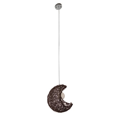 GLOBOSTAR® CRESCENT 01330 Vintage Κρεμαστό Φωτιστικό Οροφής με Ντουί 1 x E27 AC 220-240V IP20 - Καφέ - Μ30 x Π20 x Υ35cm