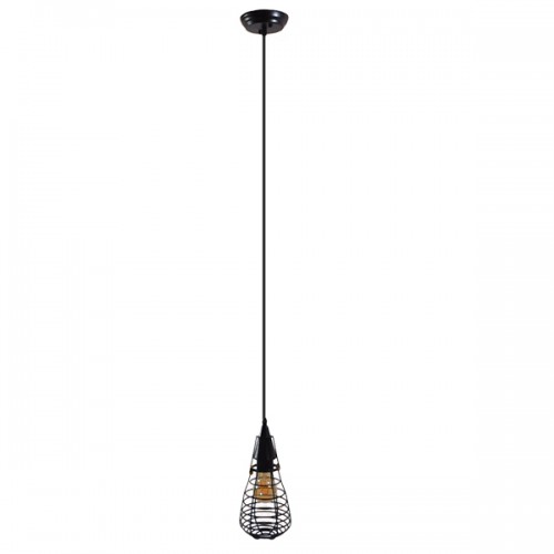 GLOBOSTAR® ALDO 01058 Vintage Κρεμαστό Φωτιστικό Οροφής με Ντουί 1 x E27 AC 220-240V IP20 - Μαύρο - Μ13 x Π13 x Υ27cm GLOBOSTAR® ALDO 01058 Vintage Κρεμαστό Φωτιστικό Οροφής με Ντουί 1 x E27 AC 220-240V IP20 - Μαύρο - Μ13 x Π13 x Υ27cm