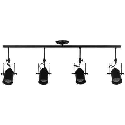 GLOBOSTAR® HOLLYWOOD 01156 Vintage Φωτιστικό Οροφής με Ντουί 4 x E27 AC 220-240V IP20 - Μαύρο - Μ110 x Π13 x Υ38cm GLOBOSTAR® HOLLYWOOD 01156 Vintage Φωτιστικό Οροφής με Ντουί 4 x E27 AC 220-240V IP20 - Μαύρο - Μ110 x Π13 x Υ38cm