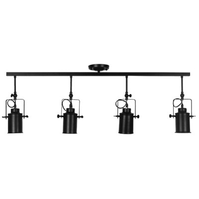 GloboStar® HOLLYWOOD 01156 Vintage Φωτιστικό Οροφής Πολύφωτο Μαύρο Μεταλλικό Ράγα Μ13 x Π110 x Υ38cm Διακόσμηση - Φωτισμός - Χαλιά GloboStar® HOLLYWOOD 01156 Vintage Φωτιστικό Οροφής Πολύφωτο Μαύρο Μεταλλικό Ράγα Μ13 x Π110 x Υ38cm Διακόσμηση - Φωτισμός - Χαλιά