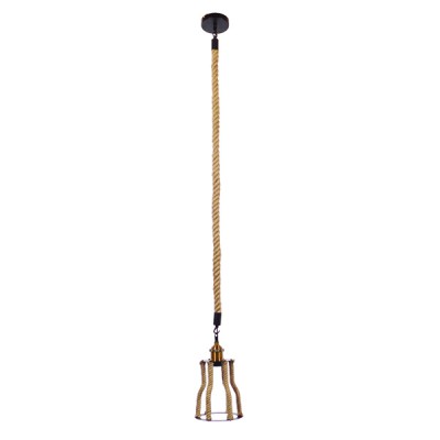 GLOBOSTAR® LANTERN 01186 Vintage Κρεμαστό Φωτιστικό Οροφής με Ντουί 1 x E27 AC 220-240V IP20 - Μπεζ & Μαύρο - Μ15 x Π15 x Υ24cm
