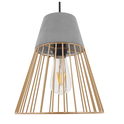 GLOBOSTAR® DURANT 01323 Μοντέρνο Κρεμαστό Φωτιστικό Οροφής με Ντουί 1 x E27 AC 220-240V IP20 - Γκρι & Χρυσό - Μ25 x Π25 x Υ31cm GLOBOSTAR® DURANT 01323 Μοντέρνο Κρεμαστό Φωτιστικό Οροφής με Ντουί 1 x E27 AC 220-240V IP20 - Γκρι & Χρυσό - Μ25 x Π25 x Υ31cm