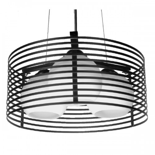 GloboStar® KEVIA 01150 Μοντέρνο Κρεμαστό Φωτιστικό Οροφής Τρίφωτο Μαύρο Μεταλλικό Πλέγμα με Καμπάνα απο Λευκό Γυαλί Φ40 x Y17.5cm Διακόσμηση - Φωτισμός - Χαλιά GloboStar® KEVIA 01150 Μοντέρνο Κρεμαστό Φωτιστικό Οροφής Τρίφωτο Μαύρο Μεταλλικό Πλέγμα με Καμπάνα απο Λευκό Γυαλί Φ40 x Y17.5cm Διακόσμηση - Φωτισμός - Χαλιά