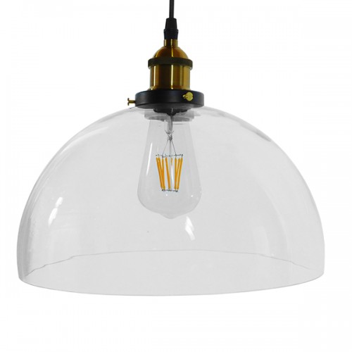 GloboStar® MONERA 01171 Vintage Κρεμαστό Φωτιστικό Οροφής Μονόφωτο 1 x E27 Γυάλινο Καμπάνα Φ30 x Y25cm Διακόσμηση - Φως - Χαλιά