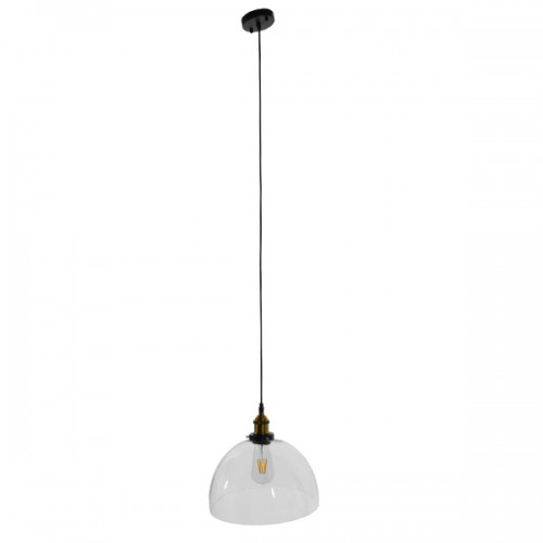 GloboStar® MONERA 01171 Vintage Κρεμαστό Φωτιστικό Οροφής Μονόφωτο 1 x E27 Γυάλινο Καμπάνα Φ30 x Y25cm Διακόσμηση - Φως - Χαλιά