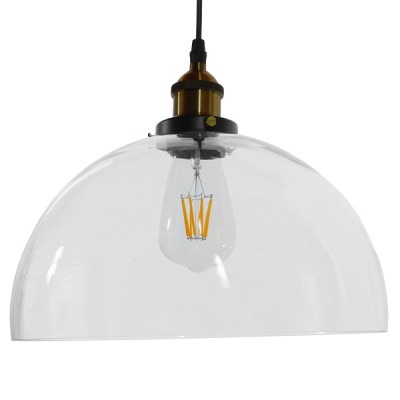 GloboStar® MONERA 01171 Vintage Κρεμαστό Φωτιστικό Οροφής Μονόφωτο 1 x E27 Γυάλινο Καμπάνα Φ30 x Y25cm Διακόσμηση - Φως - Χαλιά