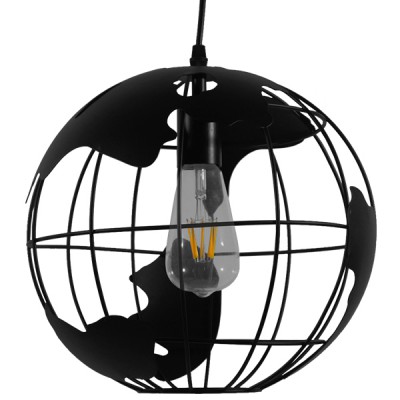 GLOBOSTAR® EARTH 01205 Vintage Κρεμαστό Φωτιστικό Οροφής με Ντουί 1 x E27 AC 220-240V IP20 - Μαύρο - Μ30 x Π30 x Υ30cm GLOBOSTAR® EARTH 01205 Vintage Κρεμαστό Φωτιστικό Οροφής με Ντουί 1 x E27 AC 220-240V IP20 - Μαύρο - Μ30 x Π30 x Υ30cm