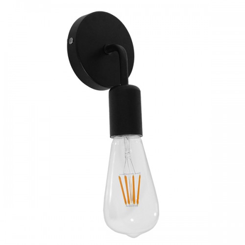 GloboStar® DON 01396 Vintage Φωτιστικό Τοίχου Απλίκα Μονόφωτο Μαύρο Μεταλλικό Μ10 x Π7 x Υ16cm Διακόσμηση - Φωτισμός - Χαλιά
