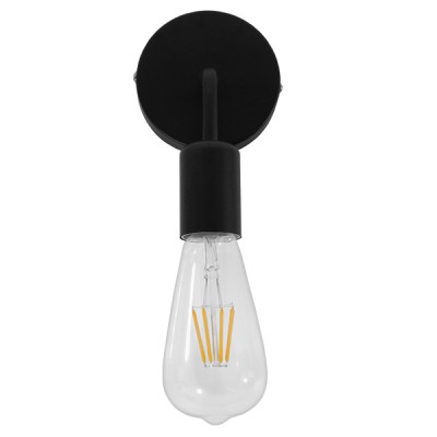 GloboStar® DON 01396 Vintage Φωτιστικό Τοίχου Απλίκα Μονόφωτο Μαύρο Μεταλλικό Μ10 x Π7 x Υ16cm Διακόσμηση - Φωτισμός - Χαλιά