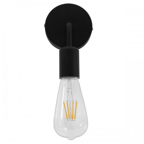 GloboStar® DON 01396 Vintage Φωτιστικό Τοίχου Απλίκα Μονόφωτο Μαύρο Μεταλλικό Μ10 x Π7 x Υ16cm Διακόσμηση - Φωτισμός - Χαλιά