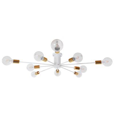GLOBOSTAR® OLINDA 01383 Μοντέρνο Φωτιστικό Οροφής με Ντουί 10 x E27 AC 220-240V IP20 - Λευκό & Χρυσό - Μ95 x Π95 x Υ17cm GLOBOSTAR® OLINDA 01383 Μοντέρνο Φωτιστικό Οροφής με Ντουί 10 x E27 AC 220-240V IP20 - Λευκό & Χρυσό - Μ95 x Π95 x Υ17cm