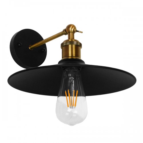 GloboStar® MINIMALL 01039 Vintage Industrial Φωτιστικό Τοίχου Απλίκα Μονόφωτο Μαύρο Μεταλλικό Καμπάνα Φ26 x Μ39 x Π26 x Υ18cm Διακόσμηση - Φωτισμός - Χαλιά GloboStar® MINIMALL 01039 Vintage Industrial Φωτιστικό Τοίχου Απλίκα Μονόφωτο Μαύρο Μεταλλικό Καμπάνα Φ26 x Μ39 x Π26 x Υ18cm Διακόσμηση - Φωτισμός - Χαλιά