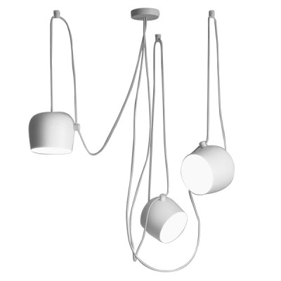 GLOBOSTAR® JASPER 01376 Μοντέρνό Κρεμαστό Φωτιστικό Οροφής με Ντουί 3 x E27 AC 220-240V IP20 - Λευκό - Μ85 x Π40 x Υ50cm - Σετ 3 Τεμαχίων