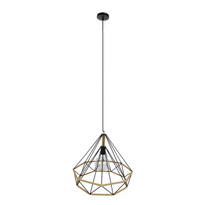 GLOBOSTAR® FLUTED 01422 Vintage Κρεμαστό Φωτιστικό Οροφής με Ντουί 1 x E27 AC 220-240V IP20 - Μαύρο & Μπεζ - Μ50 x Π50 x Y44cm GLOBOSTAR® FLUTED 01422 Vintage Κρεμαστό Φωτιστικό Οροφής με Ντουί 1 x E27 AC 220-240V IP20 - Μαύρο & Μπεζ - Μ50 x Π50 x Y44cm