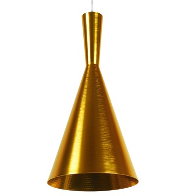 GLOBOSTAR® SHANGHAI 01546 Μοντέρνο Κρεμαστό Φωτιστικό Οροφής με Ντουί 1 x E27 AC 220-240V IP20 - Χρυσό - Μ18 x Π18 x Υ38.5cm