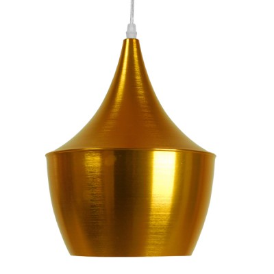 GloboStar® SHANGHAI GOLD 01544 Μοντέρνο Κρεμαστό Φωτιστικό Οροφής Μονόφωτο 1 x E27 Χρυσό Μεταλλικό Καμπάνα Φ24 x Y30cm Διακόσμηση - Φωτισμός - Χαλιά