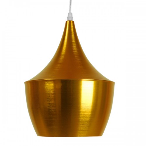 GloboStar® SHANGHAI GOLD 01544 Μοντέρνο Κρεμαστό Φωτιστικό Οροφής Μονόφωτο 1 x E27 Χρυσό Μεταλλικό Καμπάνα Φ24 x Y30cm Διακόσμηση - Φωτισμός - Χαλιά