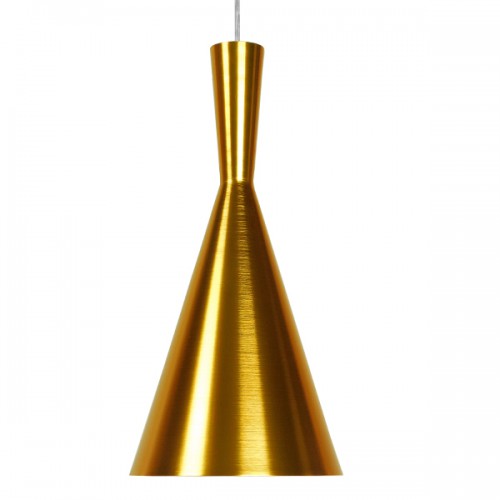 GloboStar® SHANGHAI GOLD 01546 Μοντέρνο Κρεμαστό Φωτιστικό Οροφής Μονόφωτο 1 x E27 Χρυσό Μεταλλικό Καμπάνα Φ18 x Y38.5cm Διακόσμηση - Φωτισμός - Χαλιά