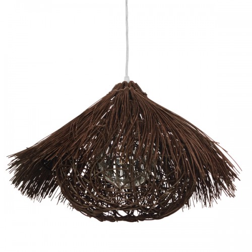 GloboStar® MAGIE 01600 Vintage Κρεμαστό Φωτιστικό Οροφής Μονόφωτο 1 x E27 Καφέ Σκούρο Ξύλινο Ψάθινο Rattan Φ50 x Υ30cm Διακόσμηση - Φωτισμός - Χαλιά GloboStar® MAGIE 01600 Vintage Κρεμαστό Φωτιστικό Οροφής Μονόφωτο 1 x E27 Καφέ Σκούρο Ξύλινο Ψάθινο Rattan Φ50 x Υ30cm Διακόσμηση - Φωτισμός - Χαλιά