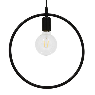 GLOBOSTAR® OMICRON 01578 Μοντέρνο Κρεμαστό Φωτιστικό Οροφής με Ντουί 1 x E27 AC 220-240V IP20 - Μαύρο - Μ33 x Π4 x Υ33cm