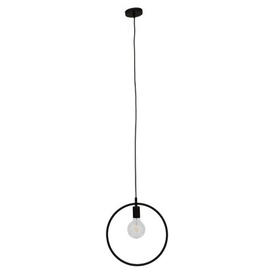 GLOBOSTAR® OMICRON 01578 Μοντέρνο Κρεμαστό Φωτιστικό Οροφής με Ντουί 1 x E27 AC 220-240V IP20 - Μαύρο - Μ33 x Π4 x Υ33cm