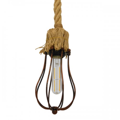 GLOBOSTAR® CAMBER 01595 Vintage Κρεμαστό Φωτιστικό Οροφής με Ντουί 1 x E27 AC 220-240V IP20 - Χάλκινο & Μπεζ - Μ11 x Π11 x Υ25cm GLOBOSTAR® CAMBER 01595 Vintage Κρεμαστό Φωτιστικό Οροφής με Ντουί 1 x E27 AC 220-240V IP20 - Χάλκινο & Μπεζ - Μ11 x Π11 x Υ25cm