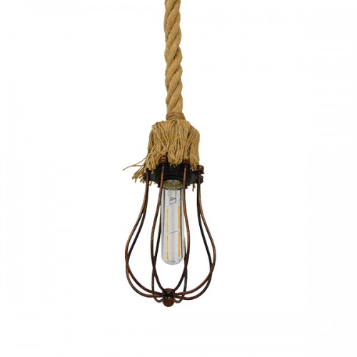 GLOBOSTAR® CAMBER 01595 Vintage Κρεμαστό Φωτιστικό Οροφής με Ντουί 1 x E27 AC 220-240V IP20 - Χάλκινο & Μπεζ - Μ11 x Π11 x Υ25cm GLOBOSTAR® CAMBER 01595 Vintage Κρεμαστό Φωτιστικό Οροφής με Ντουί 1 x E27 AC 220-240V IP20 - Χάλκινο & Μπεζ - Μ11 x Π11 x Υ25cm