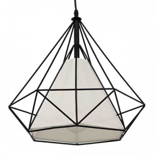 GloboStar® KAIRI 01618 Μοντέρνο Industrial Κρεμαστό Φωτιστικό Οροφής Μονόφωτο 1 x E27 Μαύρο με Άσπρο Ύφασμα Μεταλλικό Πλέγμα Φ38 x Υ39cm Διακόσμηση - Φωτισμός - Χαλιά GloboStar® KAIRI 01618 Μοντέρνο Industrial Κρεμαστό Φωτιστικό Οροφής Μονόφωτο 1 x E27 Μαύρο με Άσπρο Ύφασμα Μεταλλικό Πλέγμα Φ38 x Υ39cm Διακόσμηση - Φωτισμός - Χαλιά