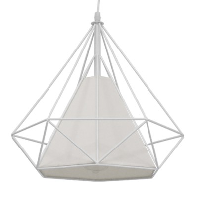 GLOBOSTAR® KAIRI 01619 Μοντέρνο Κρεμαστό Φωτιστικό Οροφής με Ντουί 1 x E27 AC 220-240V IP20 - Λευκό - Μ38 x Π38 x Υ39cm
