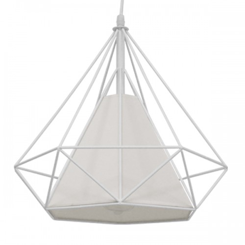 GloboStar® KAIRI 01619 Μοντέρνο Industrial Κρεμαστό Φωτιστικό Οροφής Μονόφωτο 1 x E27 Λευκό με Ύφασμα Μεταλλικό Πλέγμα Φ38 x Υ39cm Διακόσμηση - Φωτισμός - Χαλιά GloboStar® KAIRI 01619 Μοντέρνο Industrial Κρεμαστό Φωτιστικό Οροφής Μονόφωτο 1 x E27 Λευκό με Ύφασμα Μεταλλικό Πλέγμα Φ38 x Υ39cm Διακόσμηση - Φωτισμός - Χαλιά