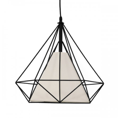 GloboStar® KAIRI 01618 Μοντέρνο Industrial Κρεμαστό Φωτιστικό Οροφής Μονόφωτο 1 x E27 Μαύρο με Άσπρο Ύφασμα Μεταλλικό Πλέγμα Φ38 x Υ39cm Διακόσμηση - Φωτισμός - Χαλιά GloboStar® KAIRI 01618 Μοντέρνο Industrial Κρεμαστό Φωτιστικό Οροφής Μονόφωτο 1 x E27 Μαύρο με Άσπρο Ύφασμα Μεταλλικό Πλέγμα Φ38 x Υ39cm Διακόσμηση - Φωτισμός - Χαλιά